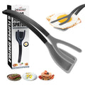 ZONZEST Silicone Egg Flipper Spatula Tongs (Set of 1) – Non-Stick 2-in-1 Grip & Flip Kitchen Tongs for Pancakes, Fish, Eggs, and More – Heat Resistant Cooking Tool (Black)