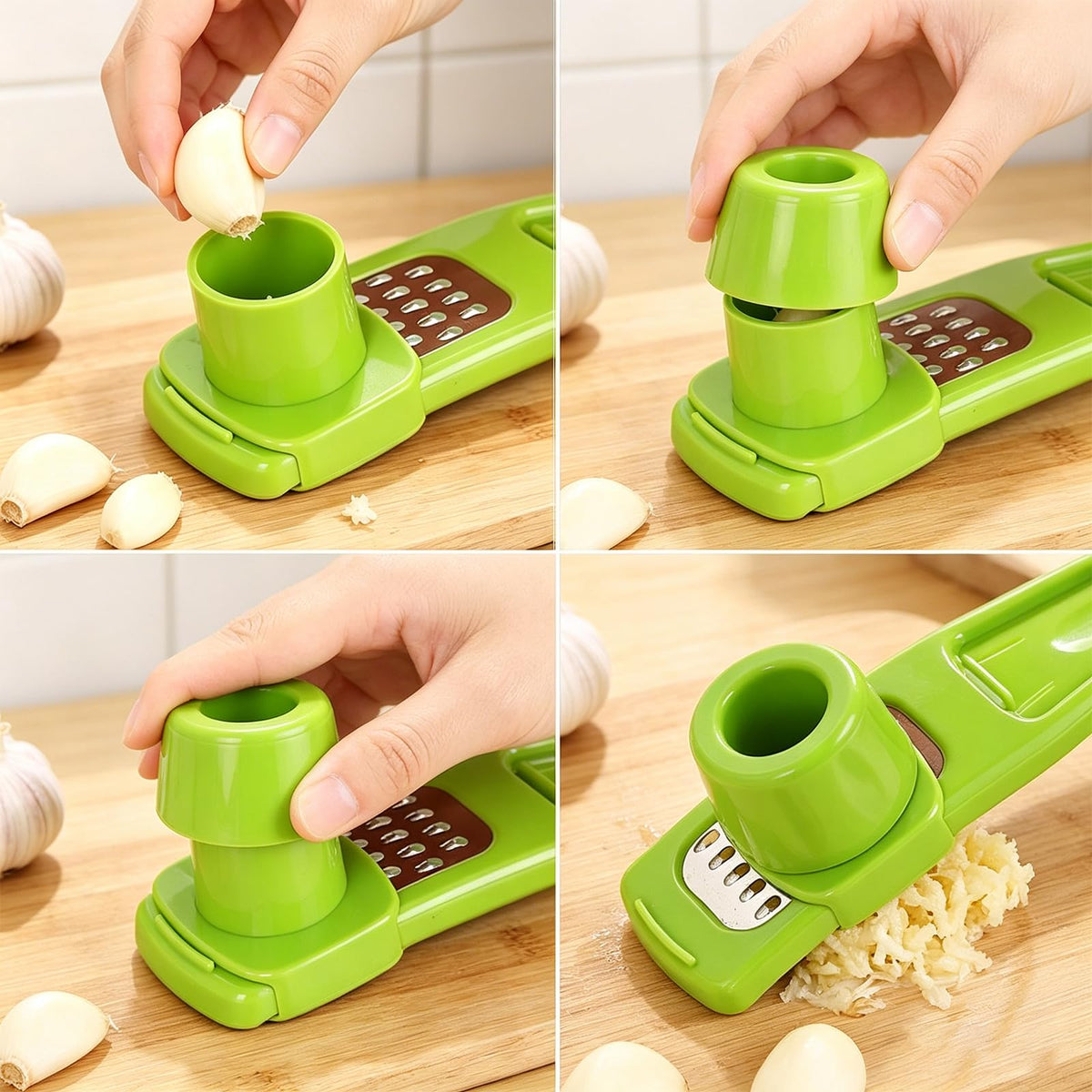 Garlic Grinder Mini Hand Grinder for Garlic Small Hand Press Specialty Tool Multi Functional Cutter Tools, Green