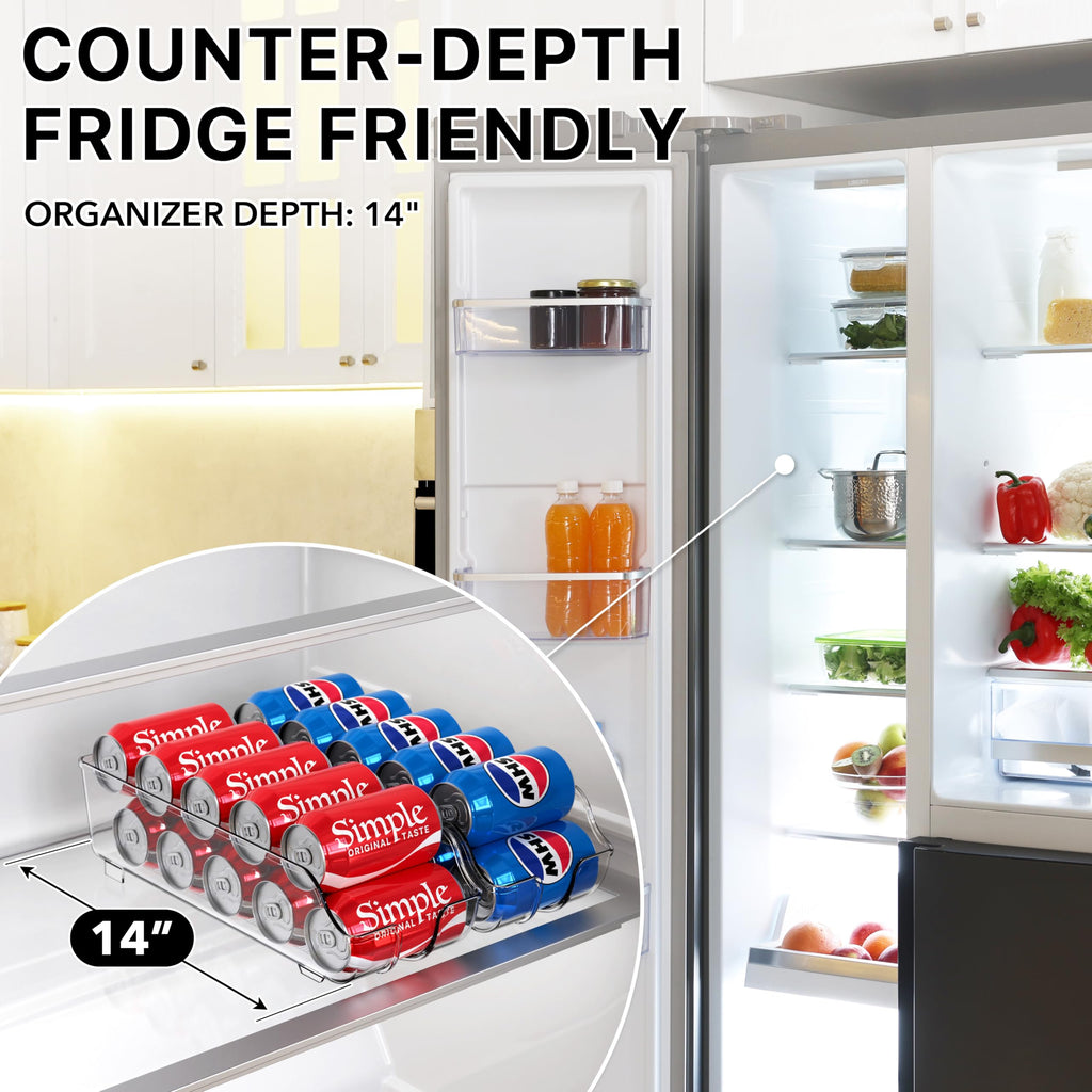 Simple Houseware Soda Can Organizer Dispenser for Refrigerator/Pantry