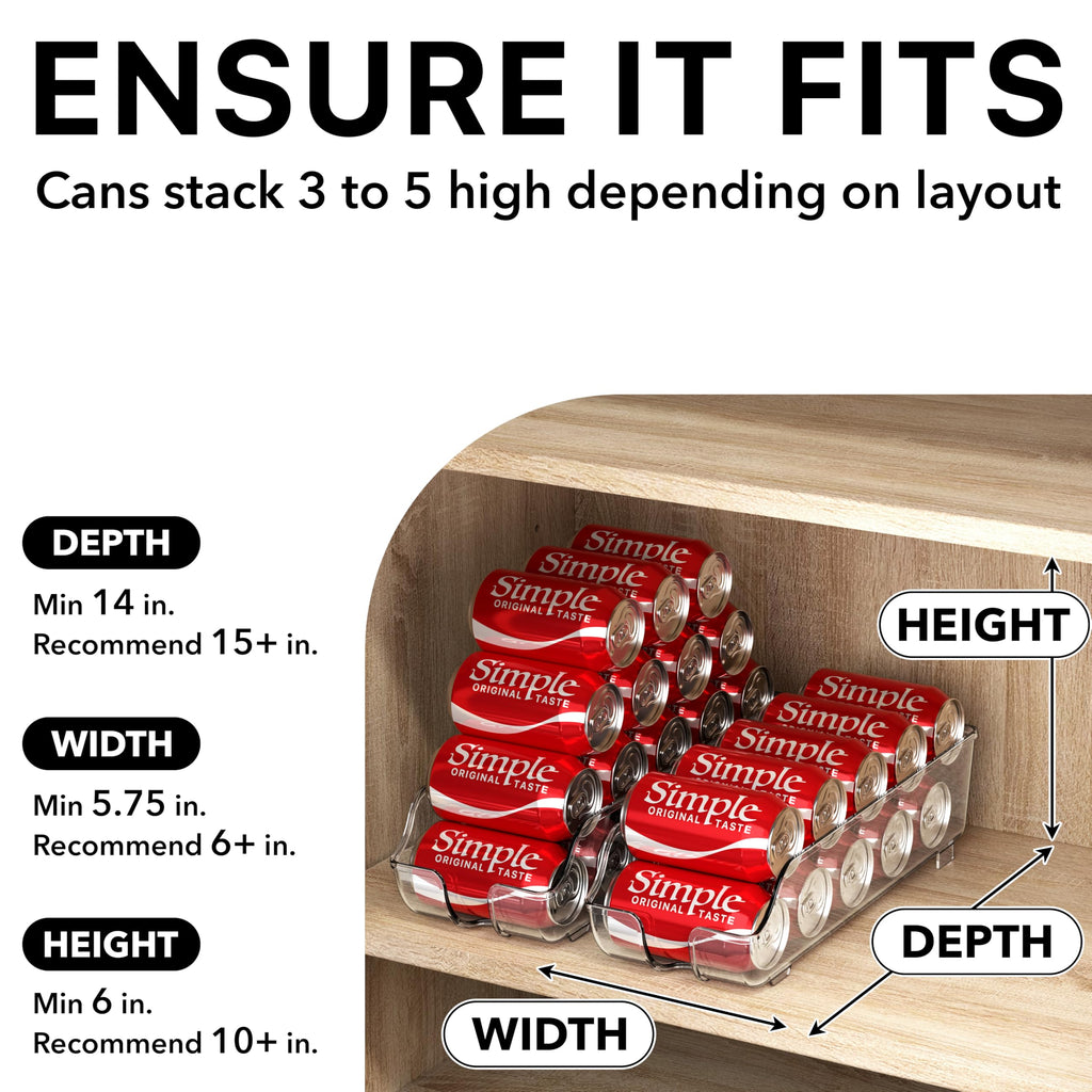 Simple Houseware Soda Can Organizer Dispenser for Refrigerator/Pantry